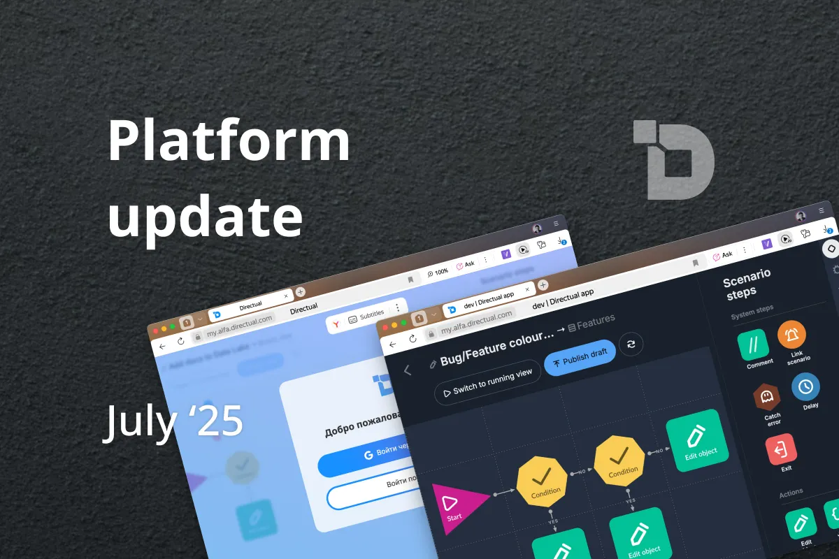 Directual Update: Multilingual UI, Dark Mode, Step & Component Copy