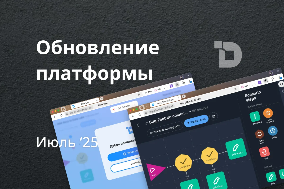 Обновление Directual: мультиязычный UI, тёмная тема, копирование шагов и компонентов