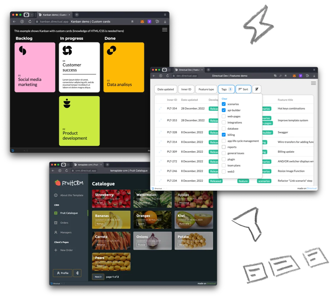 Карточки, таблица, Kanban