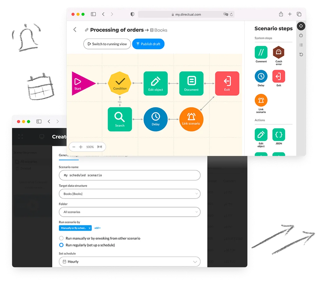 Real-time back-end logic